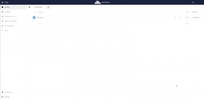 ownCloud Interface